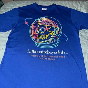 Billionaire Boys Club Royal Blue Tee with Neon Astronaut Skull Graphic